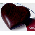 Custom Dark Brown Wood Heart-Shaped Massager